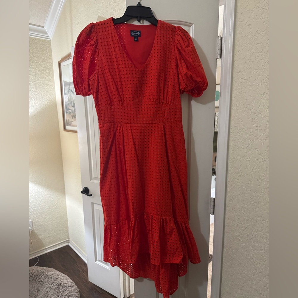 Chic Red High Low Dress